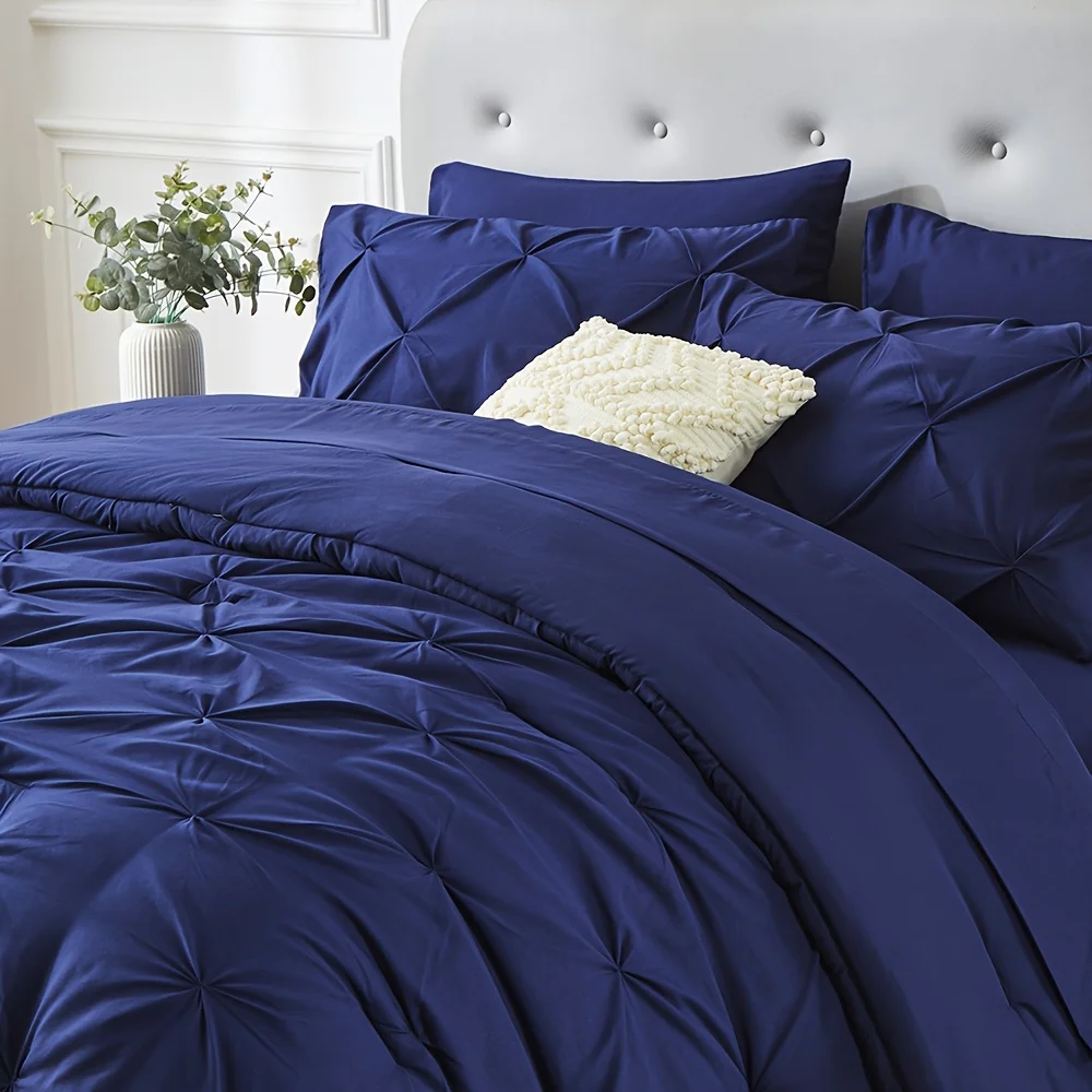 Luxury Bags In Pakistan - 5/7pcs Queen Pinched Pleat Comforter Sets