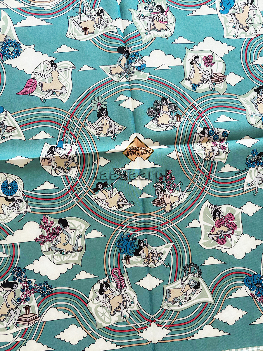 Double Faced Print Scarf Silk  - Luxury Bags Hong Kong 리뷰 및 가격